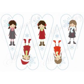 Karácsonyi lánykák hópelyhekkel szívekben