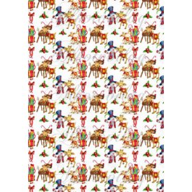 Kézzel festett karácsony - szarvas, hóember, ajándékok