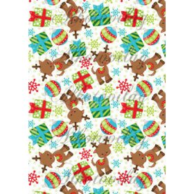 Szarvasok, ajándékok, gömb díszek