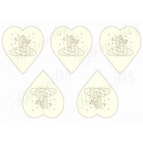 Drapp szívek madárkás angyalkával