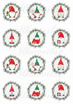 Manócskák karácsonyi koszorúkban KICSIBEN