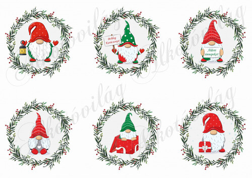 Manócskák karácsonyi koszorúkban