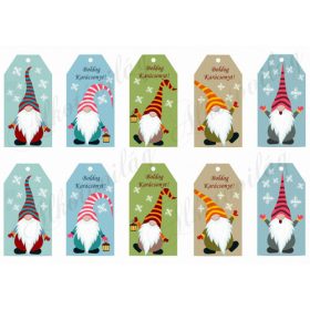 Színes manók ajándékkísérő kártyákon