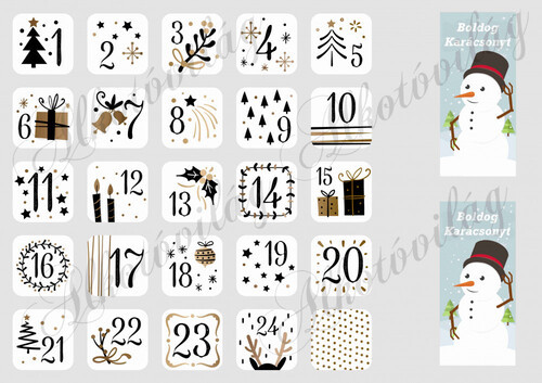 Adventi számok rusztikus színben