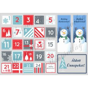 Adventi számok szürke-piros-kék 2. variáció
