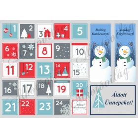 Adventi számok szürke-piros-kék