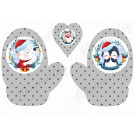 Cuki téli figurák csillagos kesztyűn