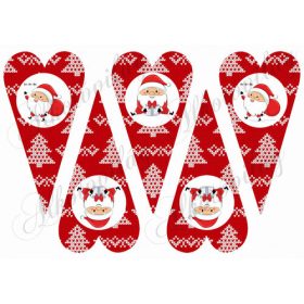 Hosszúkás kötött mintás szívek MIKULÁSOKKAL