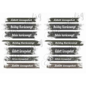 Karácsonyi feliratok barnás csíkokban