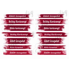 Karácsonyi feliratok bordós csíkokban