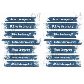 Karácsonyi feliratok kékes csíkokban