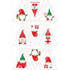 Manók háromszögben karácsonyfadíszhez