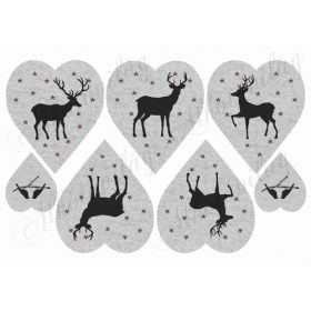 Szarvas sziluettek HOMOKBARNA szív alapon