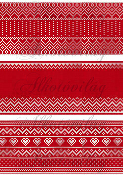 Bögrepalást kötött mintával- Piros