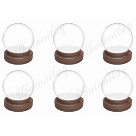 Hógömbök üresen cicás és kutyás hógömb hátuljának