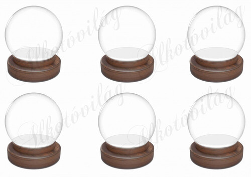 Hógömbök üresen cicás és kutyás hógömb hátuljának