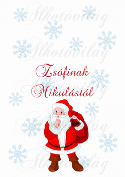 EGYEDILEG NÉVRE SZÓLÓAN-Mikulászsák panel - Csendre intő Mikulással