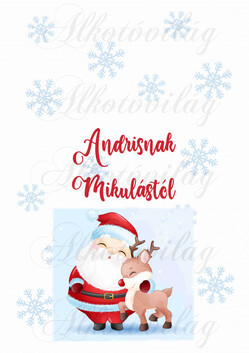 EGYEDILEG NÉVRE SZÓLÓAN-Mikulászsák panel - Mikulással, cuki rudival
