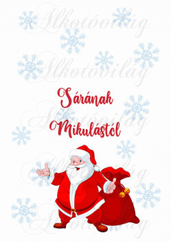 EGYEDILEG NÉVRE SZÓLÓAN-Mikulászsák panel - Mikulással, pirozs zsákkal