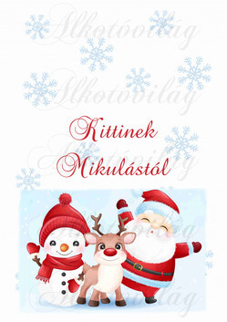 EGYEDILEG NÉVRE SZÓLÓAN-Mikulászsák panel - Mikulással, Rudival, hóemberrel