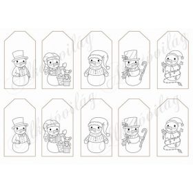 Ajándékkísérő kártyák hóemberekkel