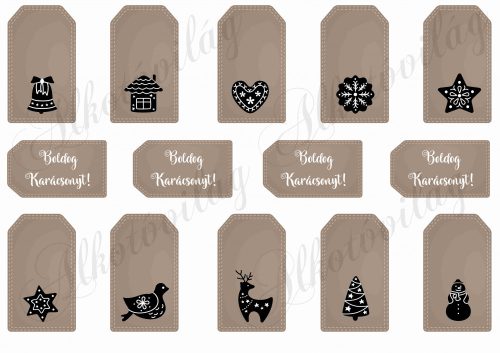 christmas gift cards on brown background2