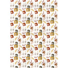   Réni zoknis - ajándékcsomagos karácsonyi minta piros-zöld-sárgás színben