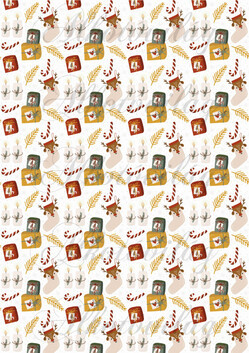 Réni zoknis - ajándékcsomagos karácsonyi minta piros-zöld-sárgás színben