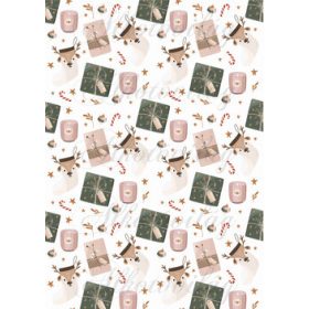 Réni zoknis - ajándékcsomagos karácsonyi minta