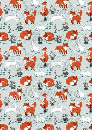 foxes, bunnies in the snow