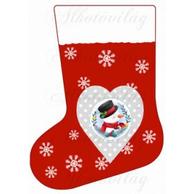 Mikuláscsizma hóemberrel pöttyös szíven