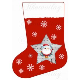 Mikuláscsizma kottás - télapós csillaggal