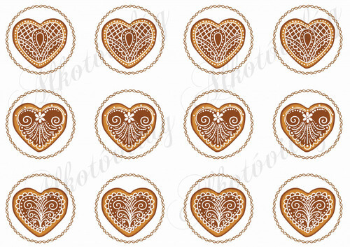 Csodás mézeskalács szívek csavart körökben