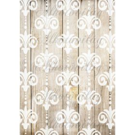 Fehér indás minták fa deszkán