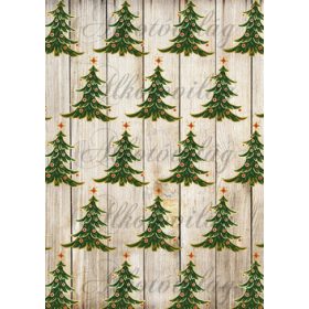 Karácsonyfák fa deszkán