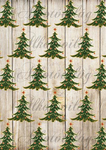 Christmas trees on wooden boards