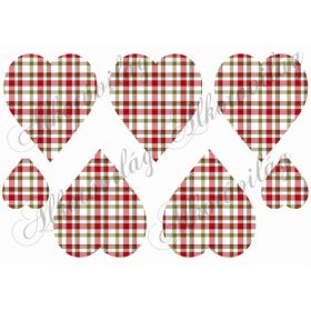 Négyzetrácsos szívek karácsonyi színekben