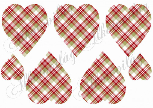 Négyzetrácsos szívek karácsonyi színekben2
