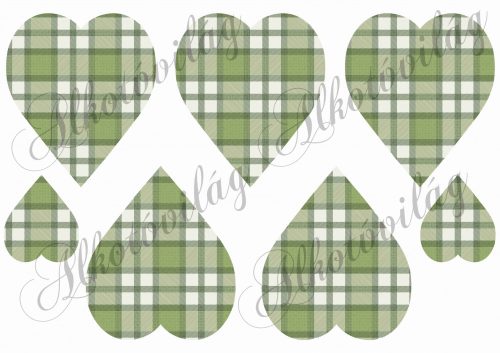 square grid hearts in green and white