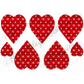 Piros szívek hópelyhekkel