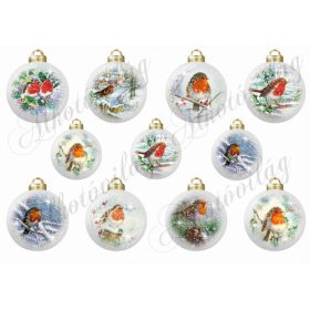 Vintage karácsonyi gömbök KISMADARAKKAL