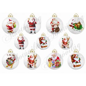 Vintage karácsonyi gömbök MIKULÁSOKKAL