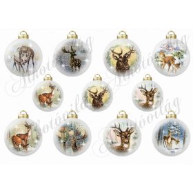 Vintage karácsonyi gömbök SZARVASOKKAL