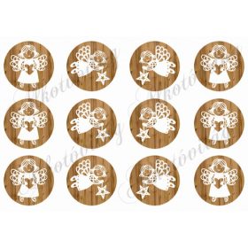 Angyalkák fa korongokon