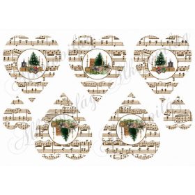 Barna kottás szívek karácsonyi kompozícióval