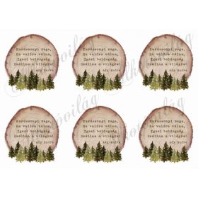 Fakarikák fenyőfákkal Karácsonyi rege idézettel