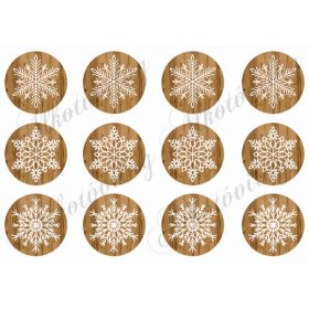 Hópelyhek fa korongokon