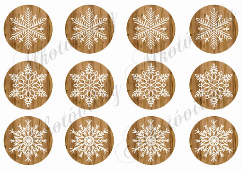Hópelyhek fa korongokon
