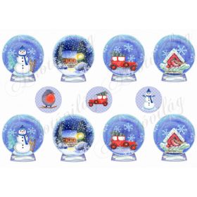 Hógömbök kézzel festve