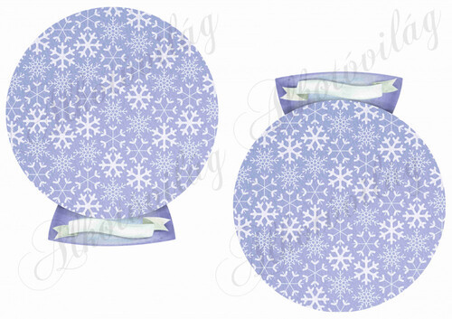 Kézzel festett hógömbök hátulja -15 cm